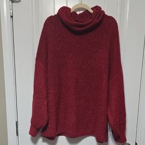 American Eagle Outfitters Deep Red Cowl Neck Sweater XL